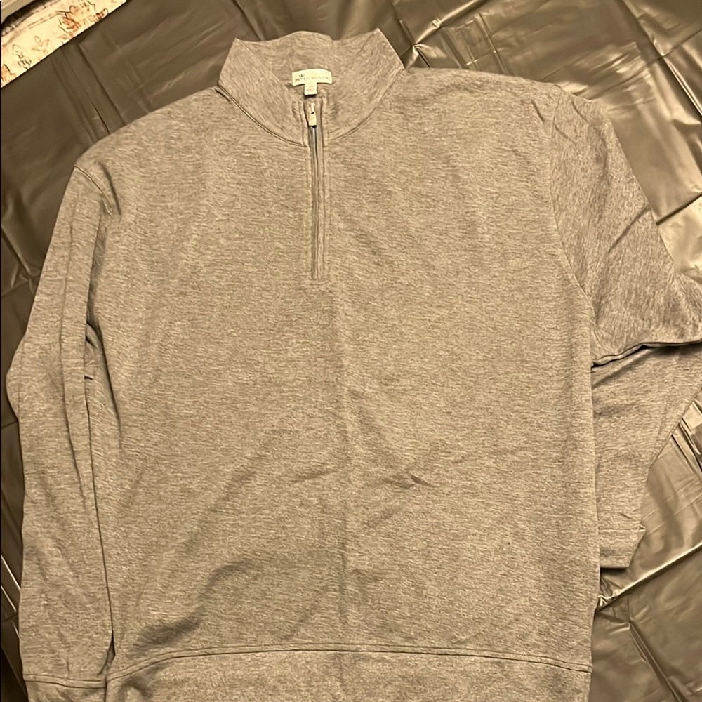 Peter Millar Gray Zip Up Sweater